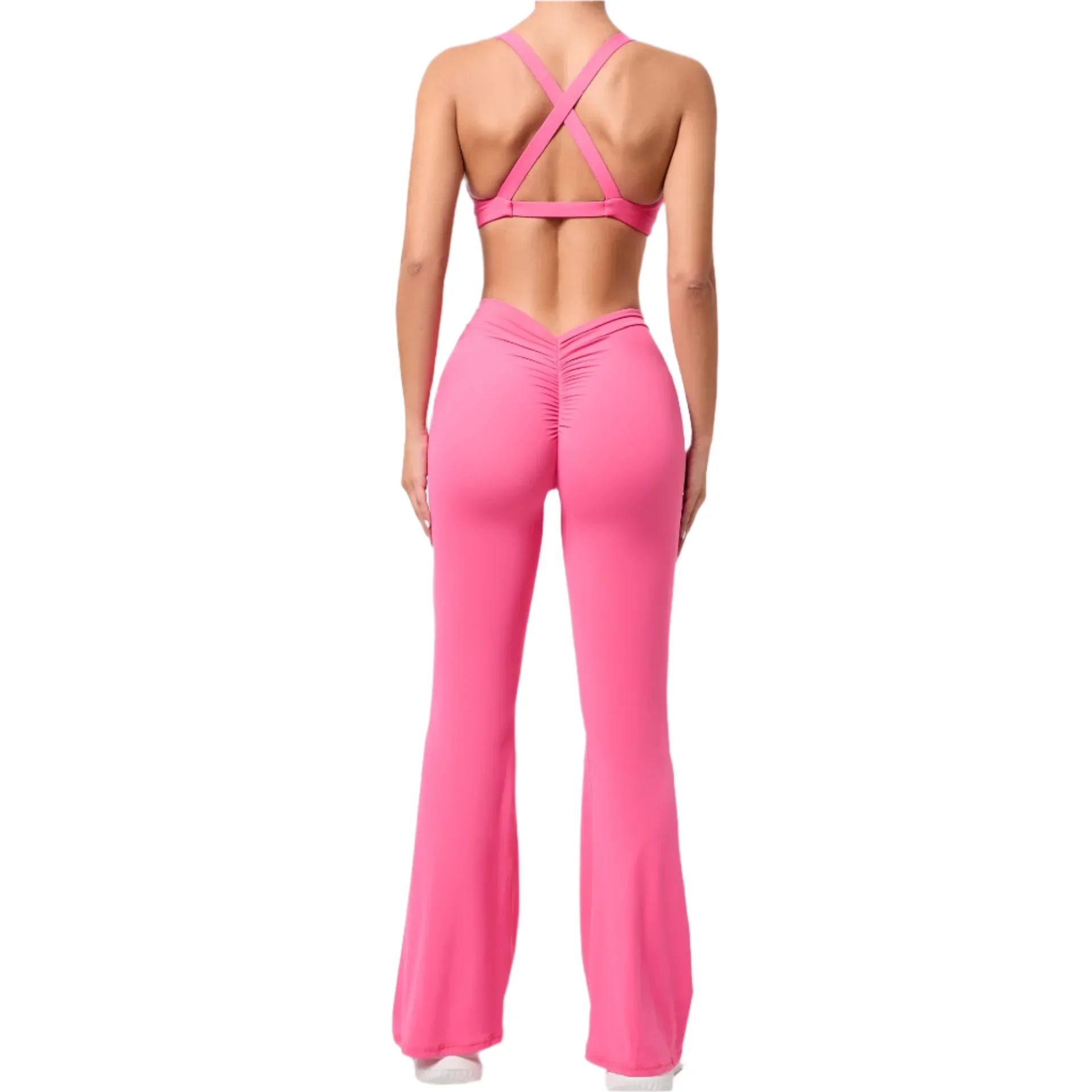 Activ Era Vibrant Rose Red Flared Jumpsuit Set