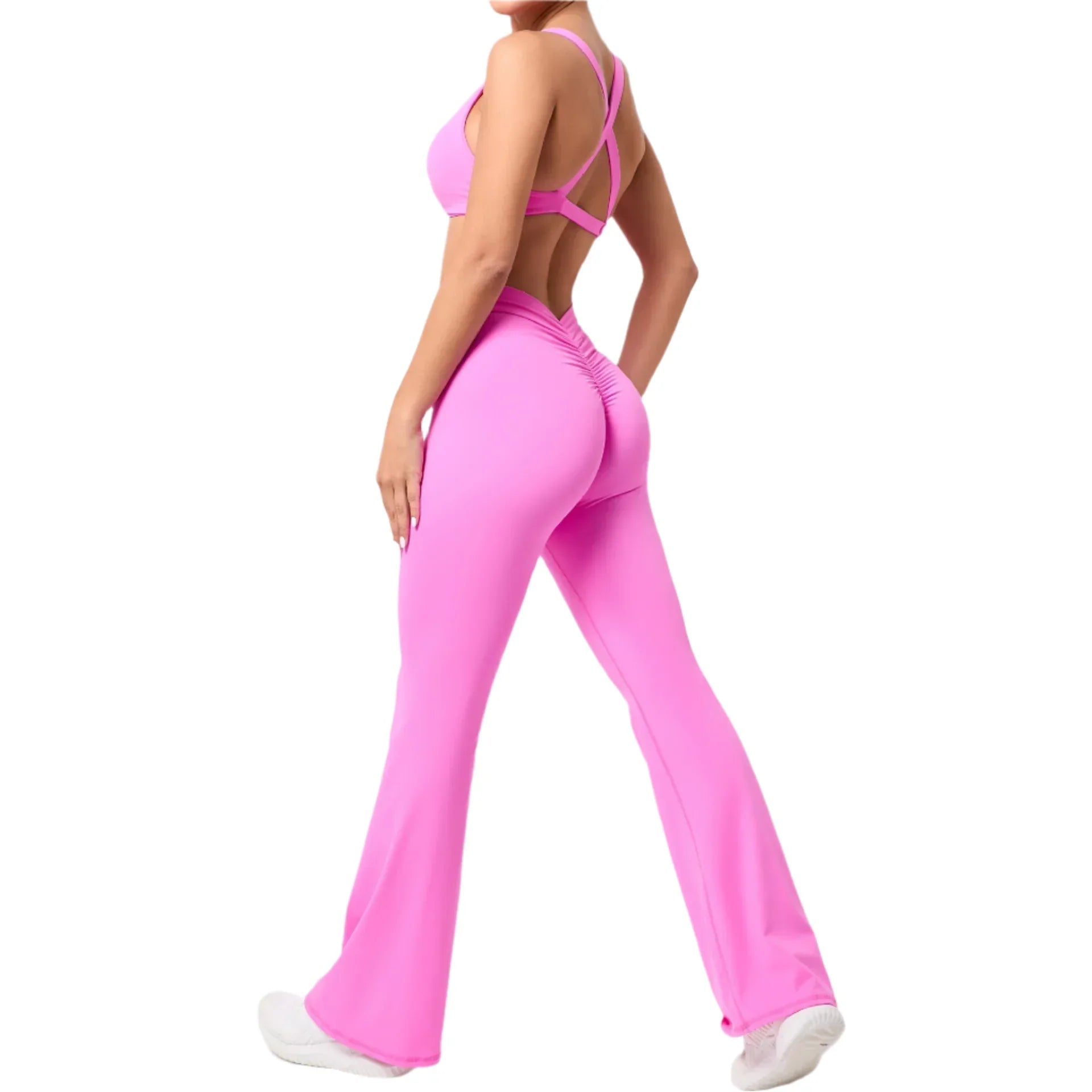 Activ Era Vibrant Rose Red Flared Jumpsuit Set