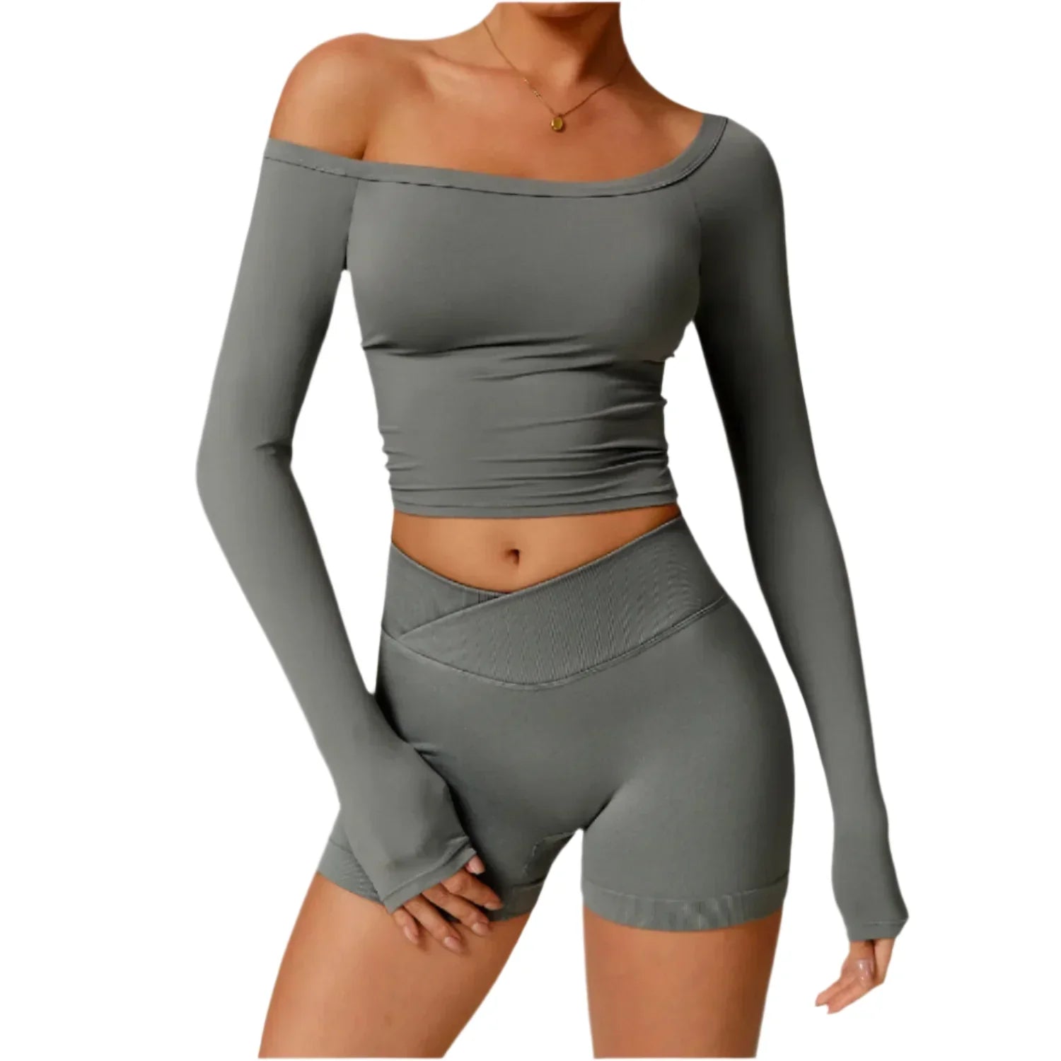 Activ Era Off Shoulder Performance Crop Top