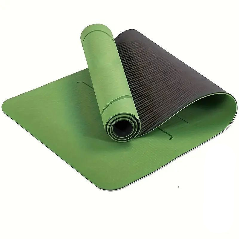 Sport TPE Yoga Mat Exercise Workout Mats Fitness Mat for Home Gym Green 6mm