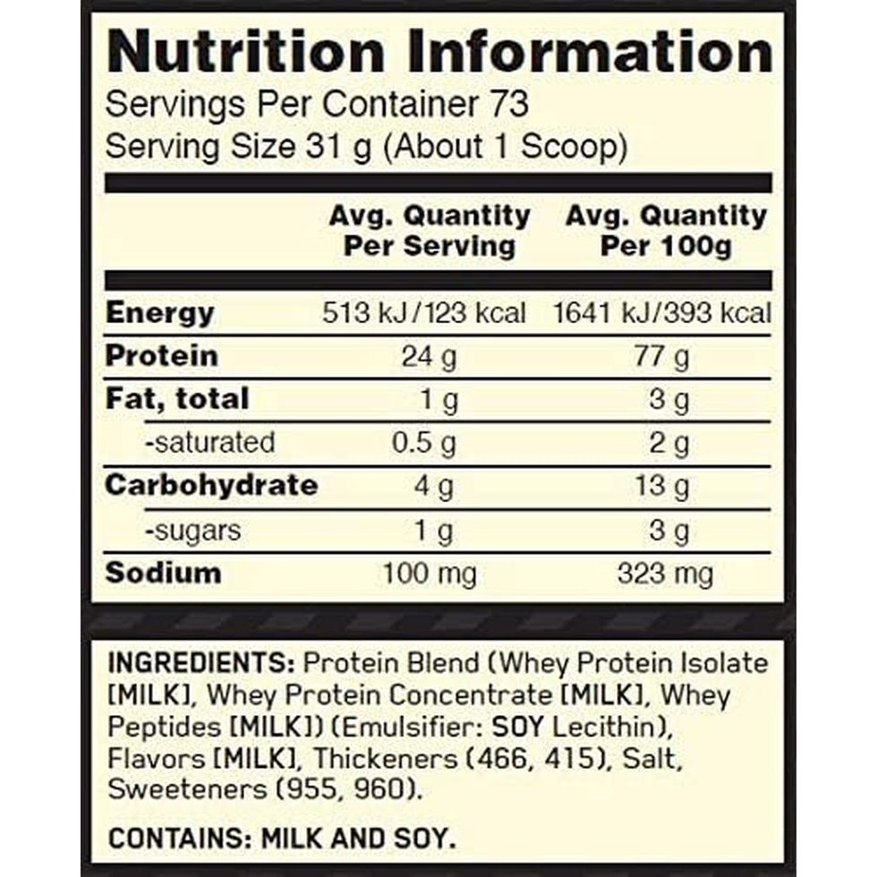 Gold Standard 100% Whey Protein Powder, Vanilla Ice Cream, 2.27Kg